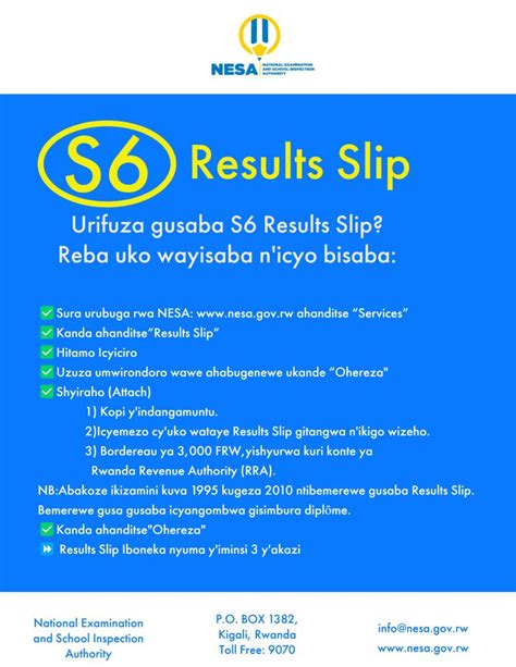 gusaba result slip s3|NESA .